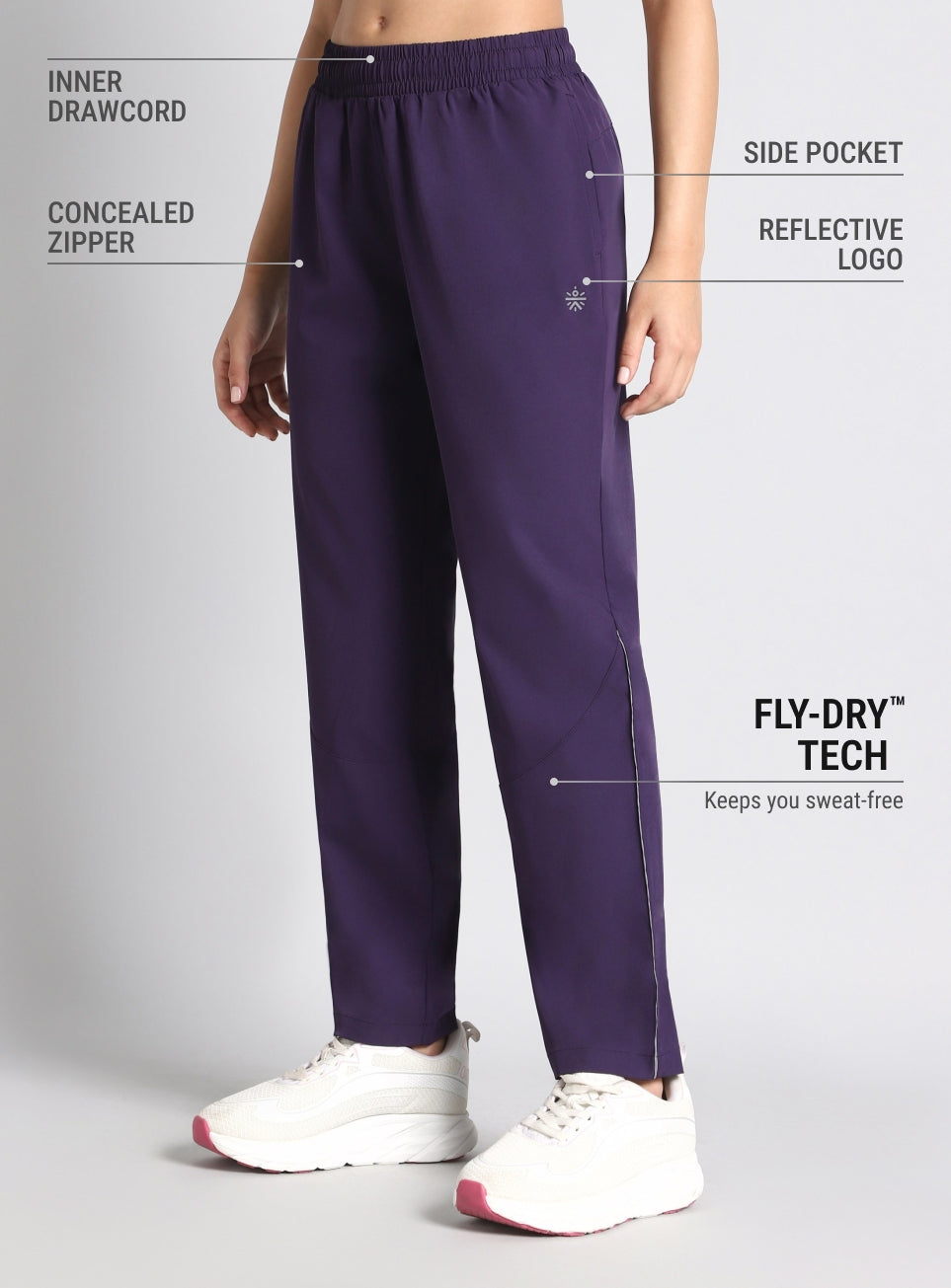 Women's Purple Night Run Trackpants