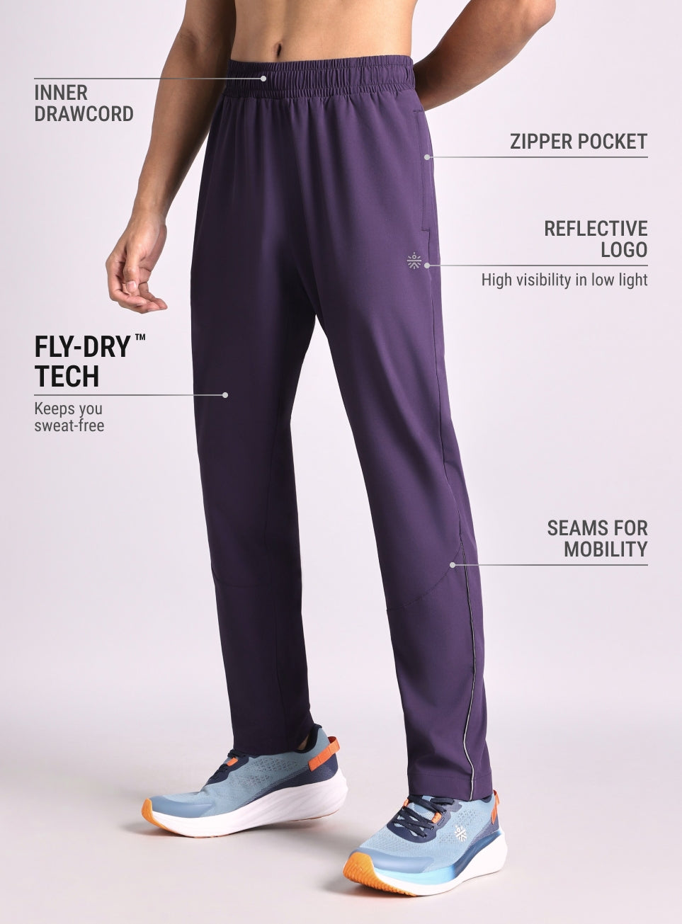 Men's Purple Speed Run Trackpants