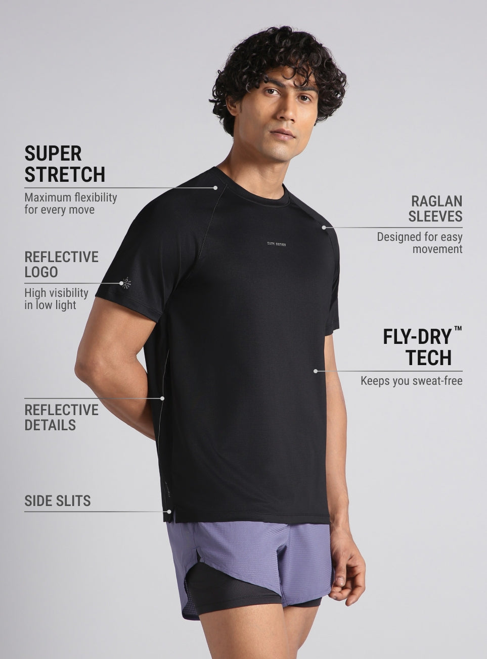 Men's Black Dark Series Speed Run T-shirt