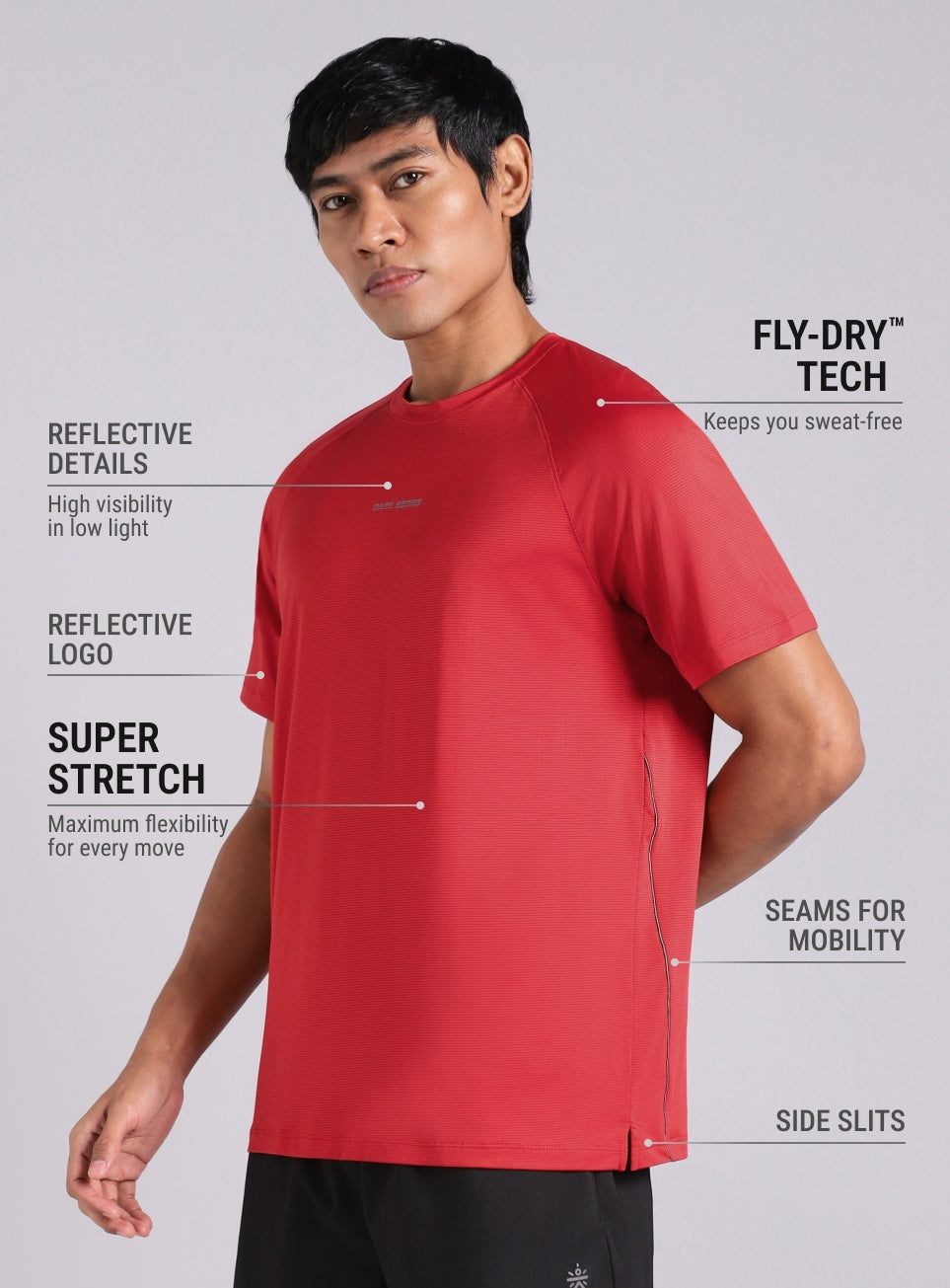 Men's Red Dark Series Speed Run T-shirt