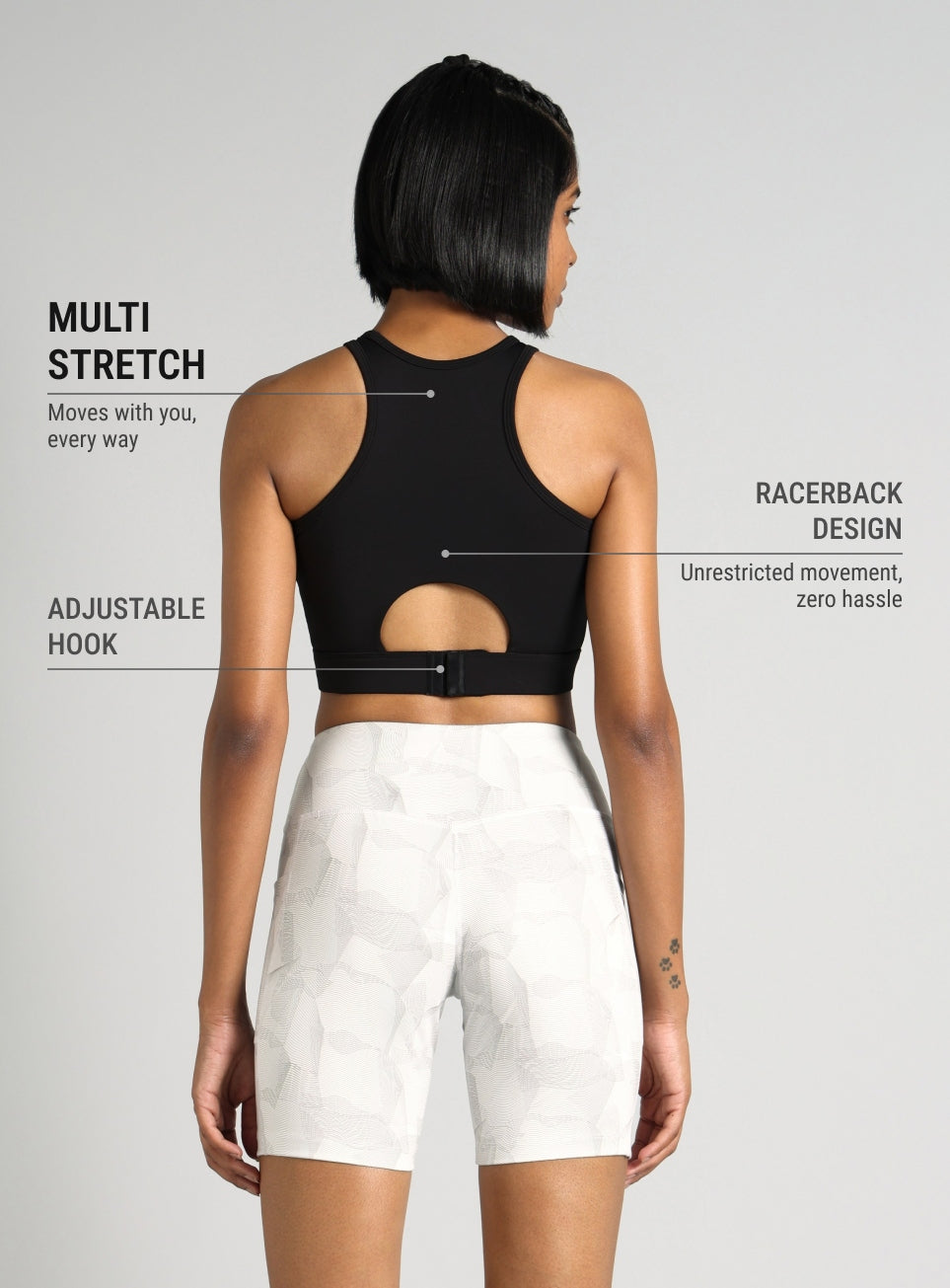 Women's Black Combat Pro Longline High Support Bra