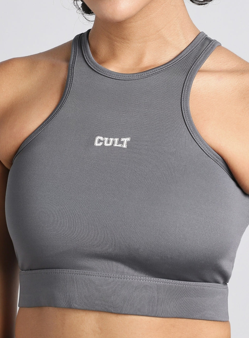 Women's Grey Combat Pro Longline High Support Bra