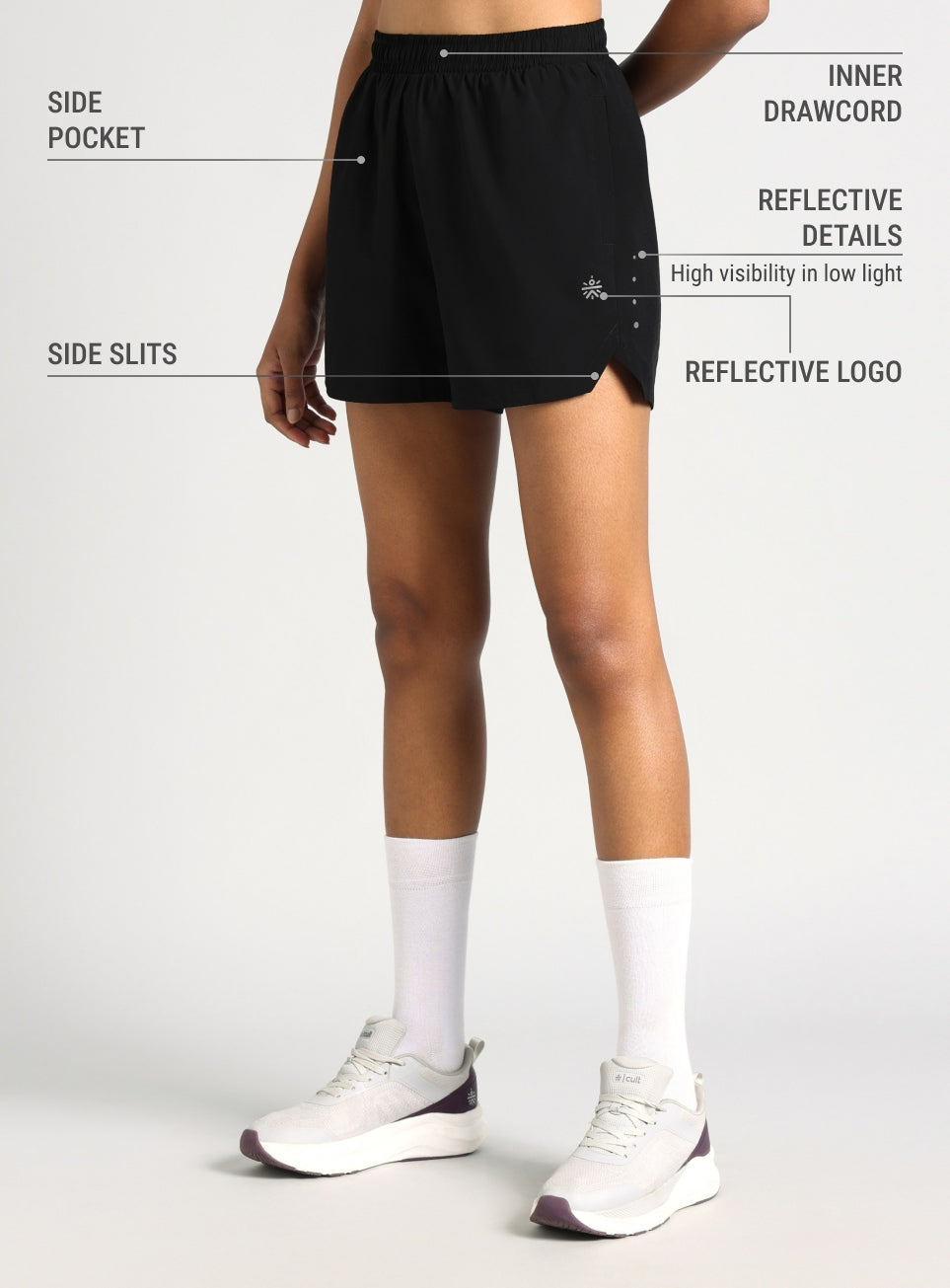 Women's Black After Dark Running Shorts