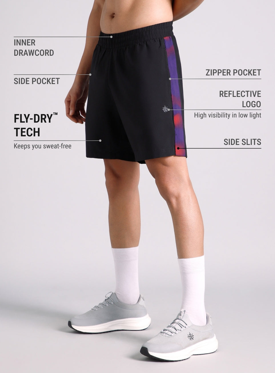 Men's Black Halo Night Run Shorts