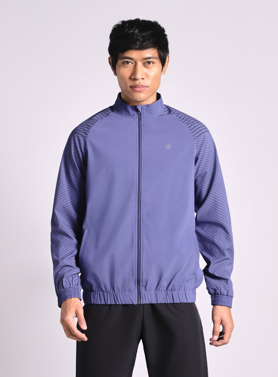 Men's Blue Energy Map Printed Light Weight Jacket