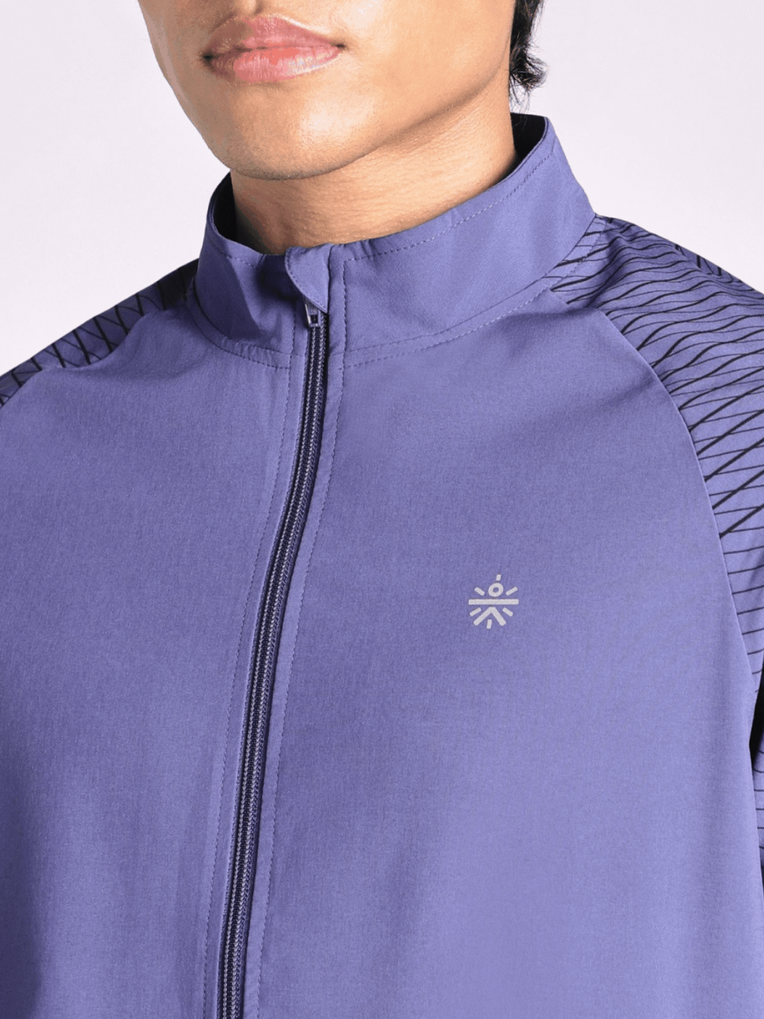Men's Blue Energy Map Printed Light Weight Jacket