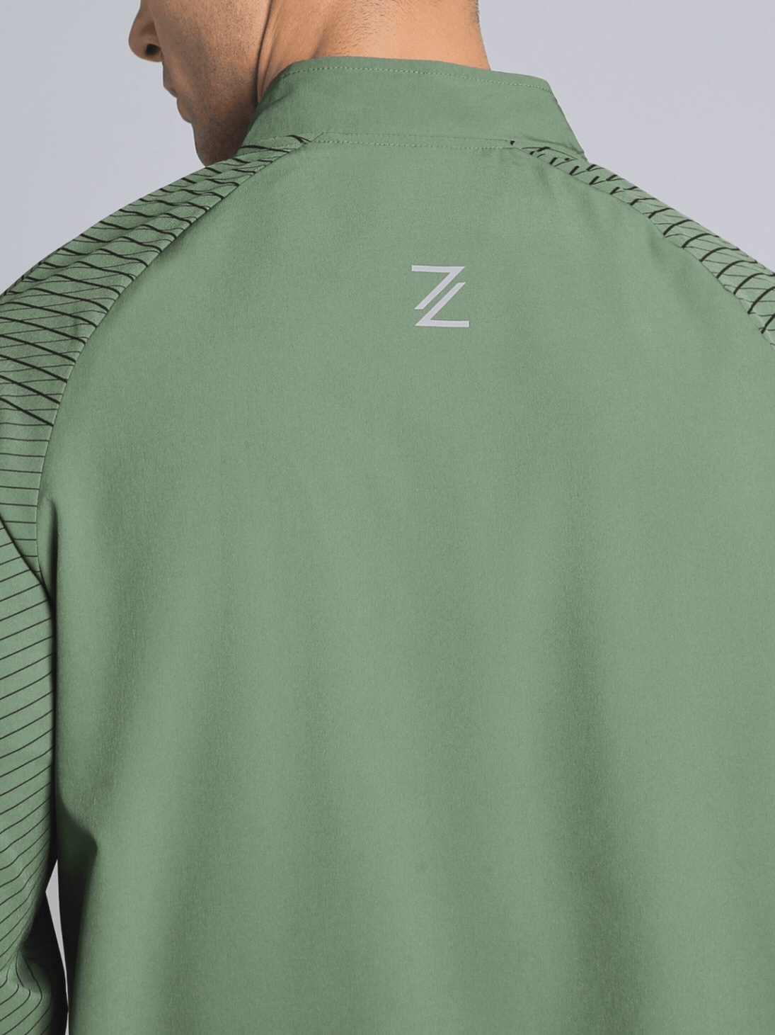 Men's Olive Energy Map Printed Lightweight Jacket