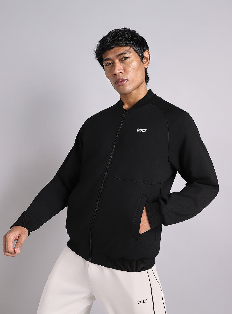 Men's Black Combet Training Bomber Jacket
