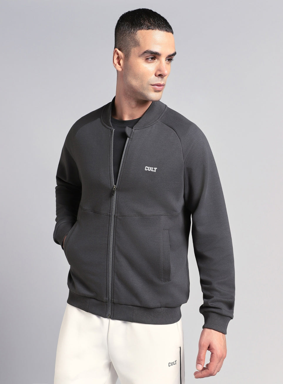 Men's Grey Combat Training Bomber Jacket