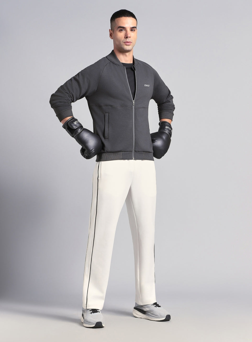 Men's Grey Combat Training Bomber Jacket