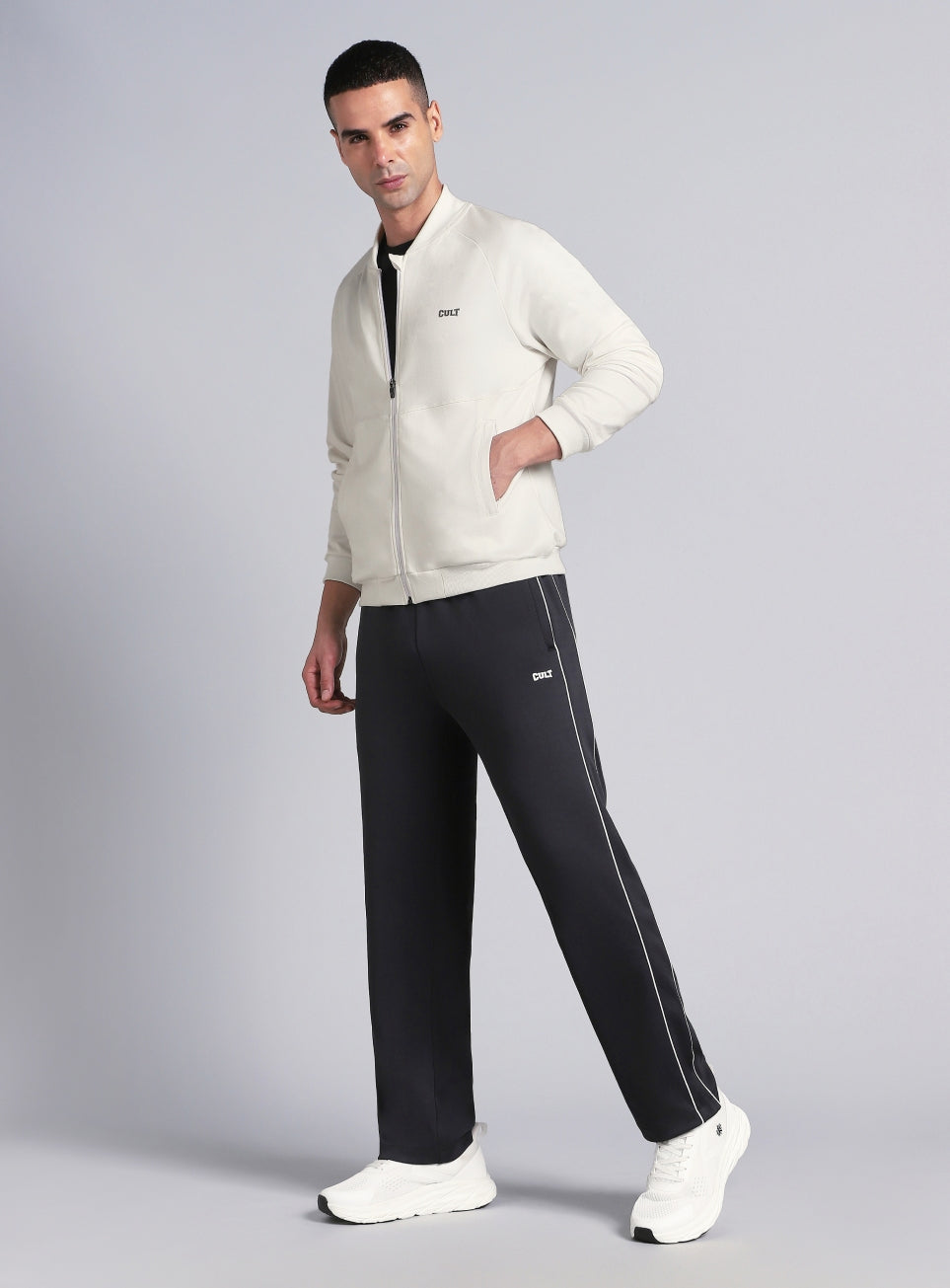Men's White Combat Training Bomber Jacket