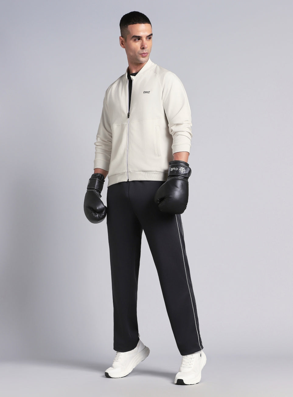Men's White Combat Training Bomber Jacket