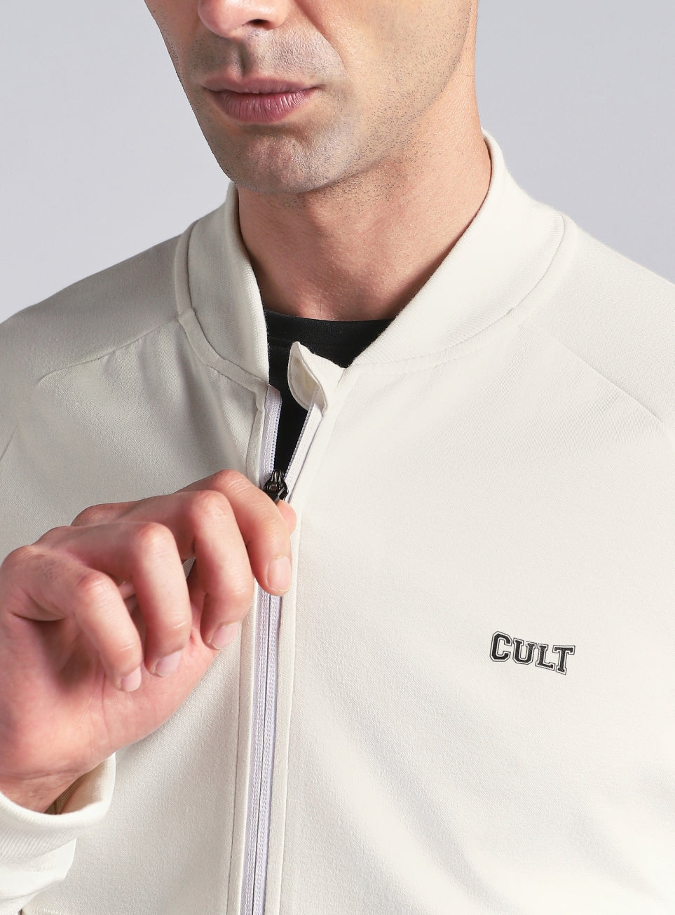 Men's White Combat Training Bomber Jacket