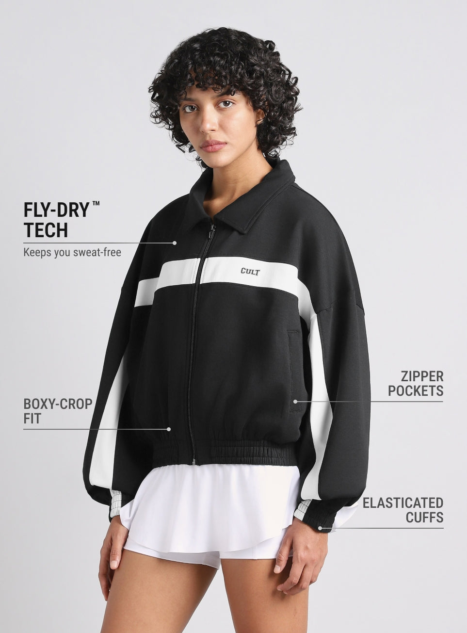 Women's Black Train Combat Boxy Fit Jacket