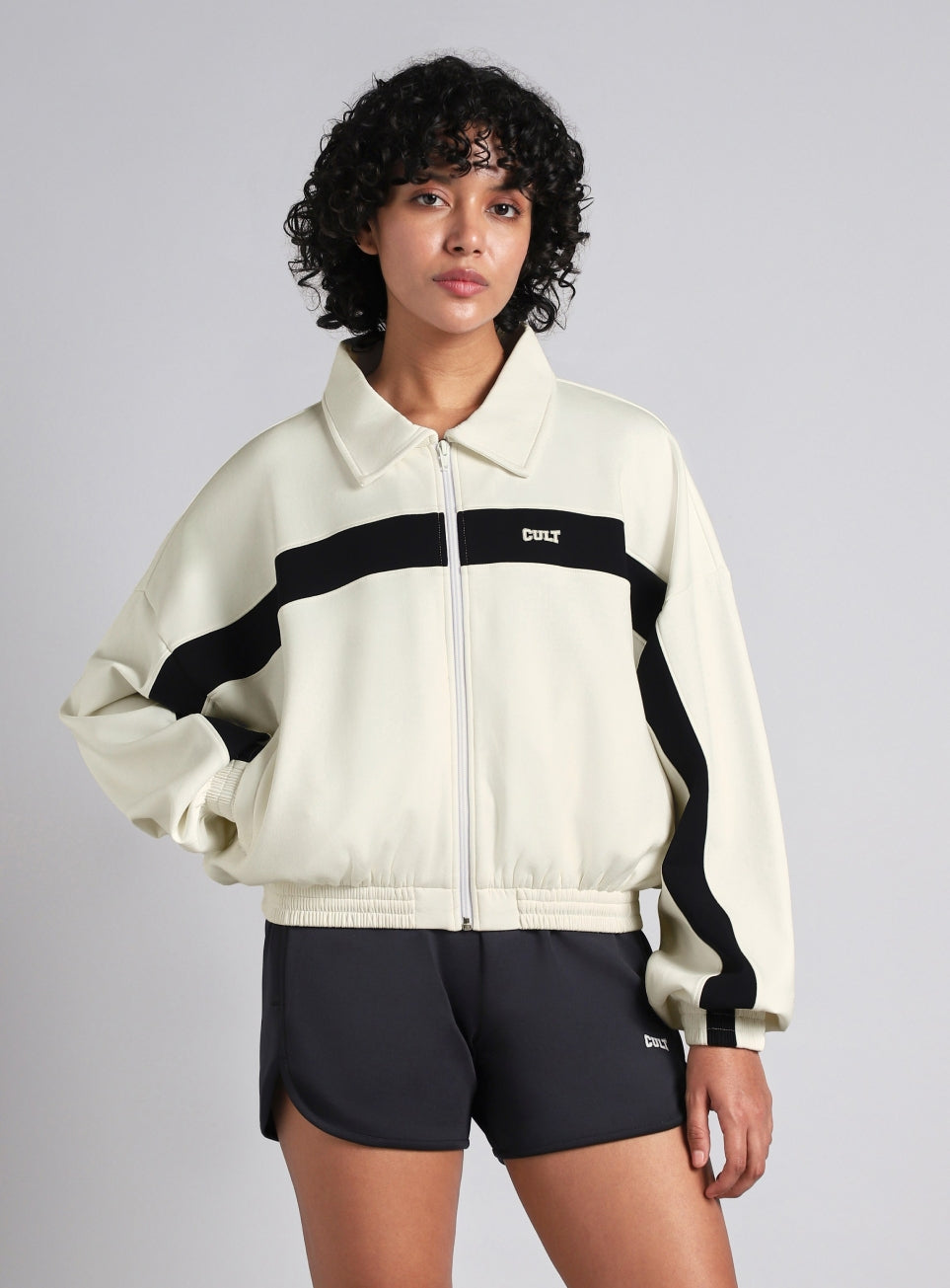 Women's White Train Combat Boxy Fit Jacket