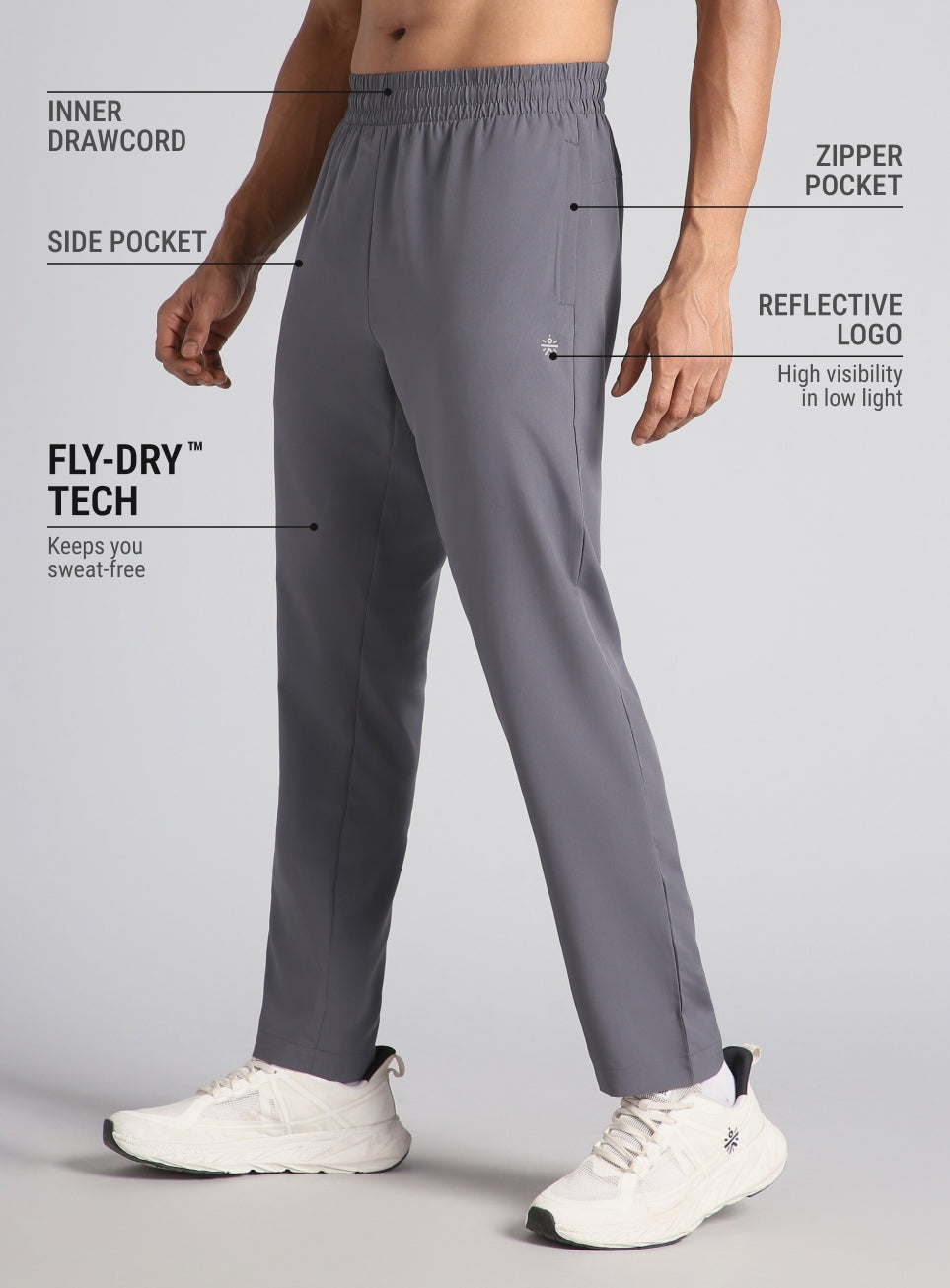 Men's Dark Grey After Dark Running Trackpants