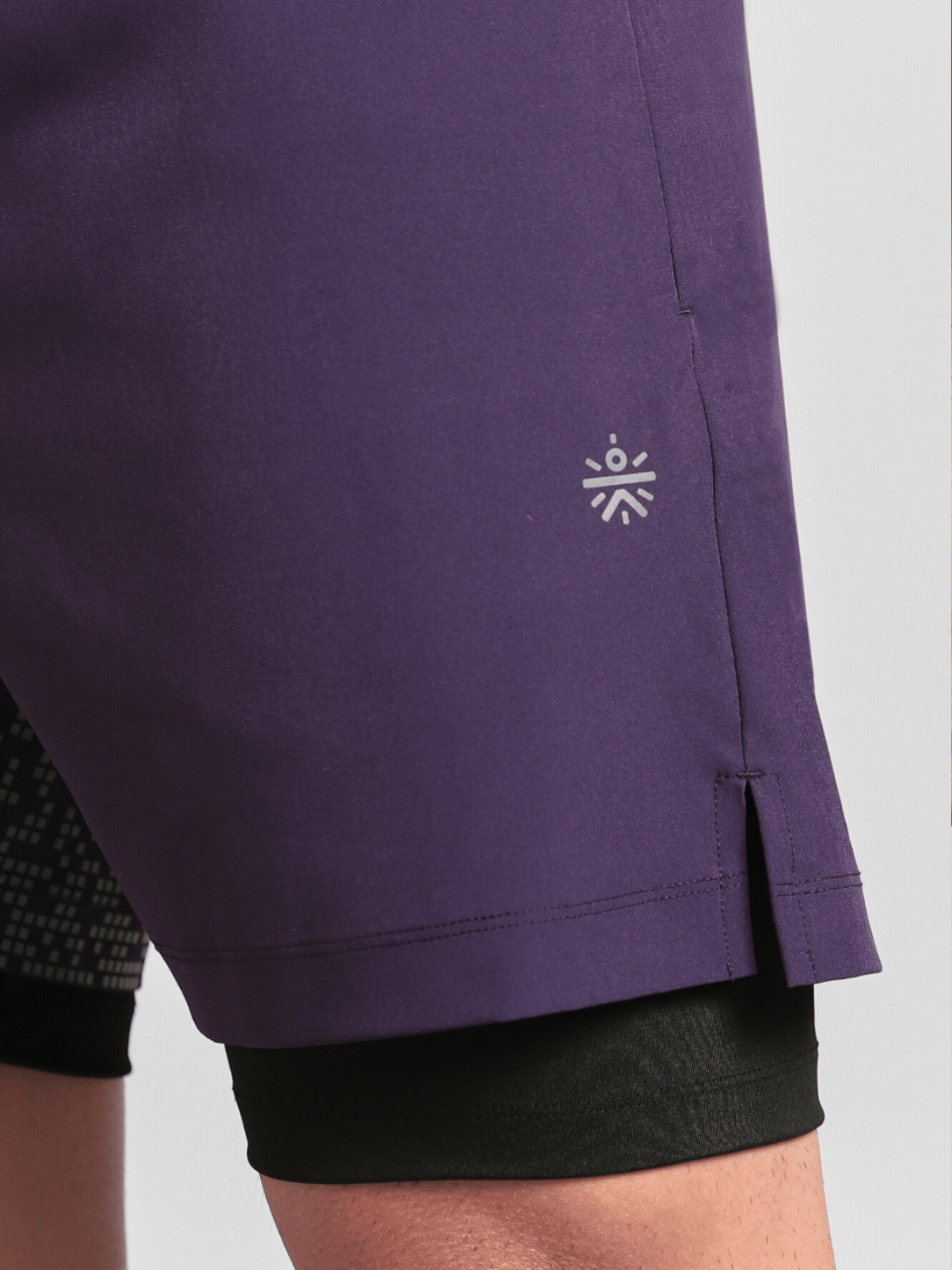 Men's Purple After Dark In-Built Tights Running Shorts