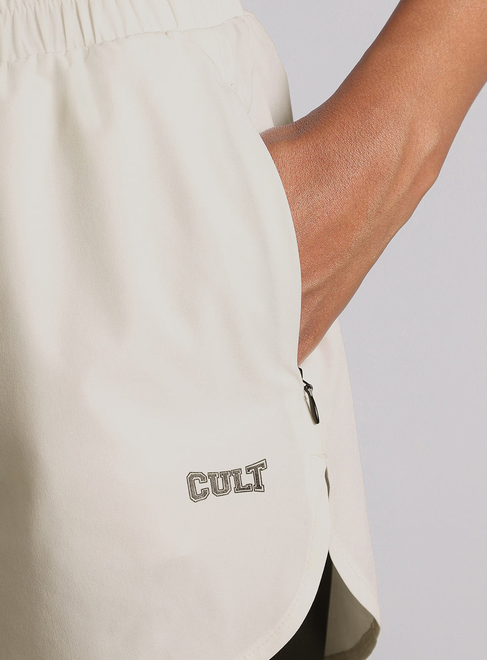 Women's White Combat Training Shorts with Inbuilt Tights