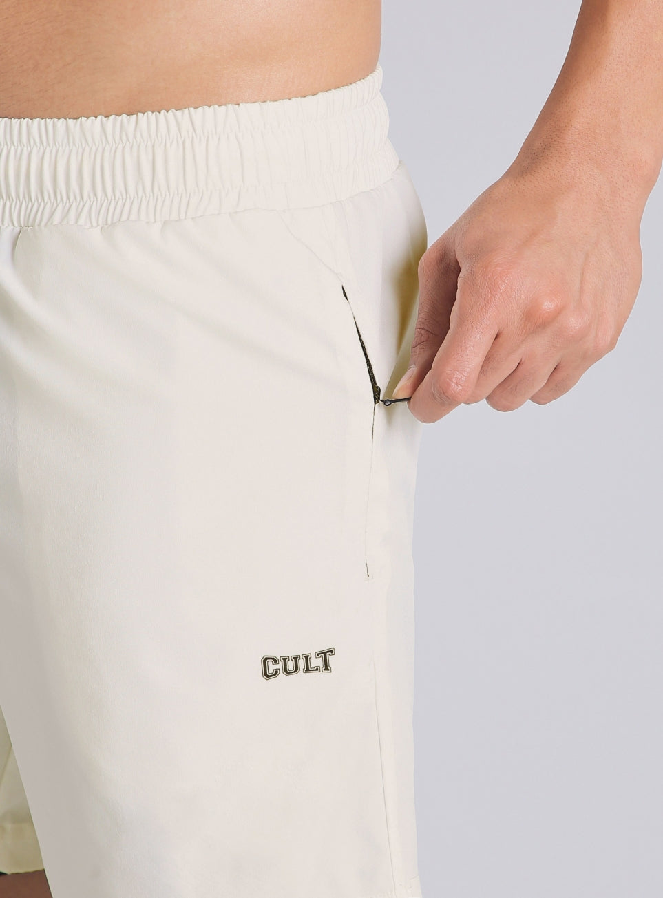 Men's White Combat Training Shorts with Inbuilt Tights