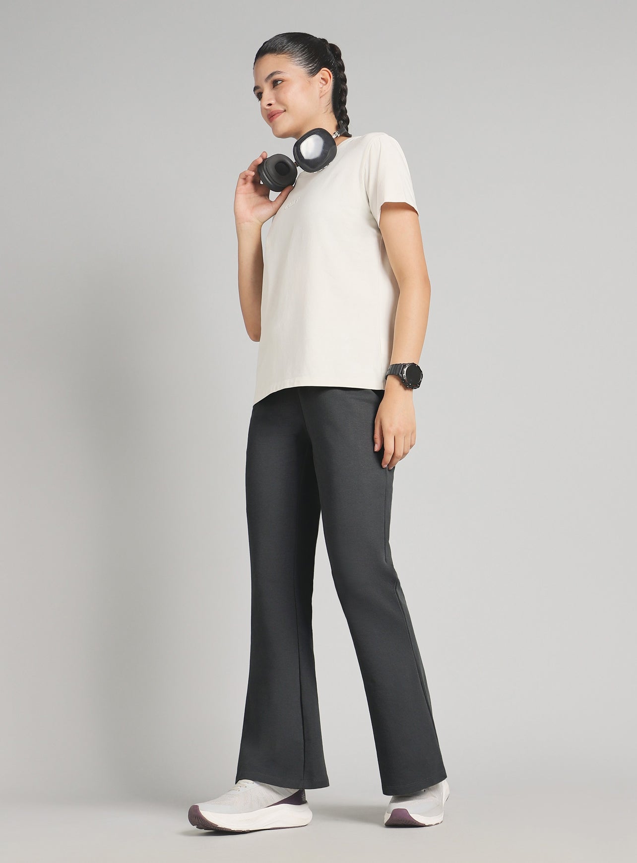 Women's Dark Grey Soft Form Flow Flared Pants