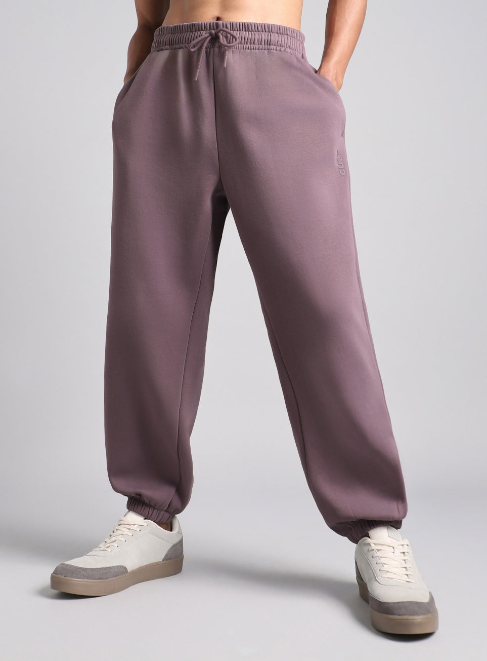 Men's Purple Luxe Fleece Comfort Relaxed Fit Joggers