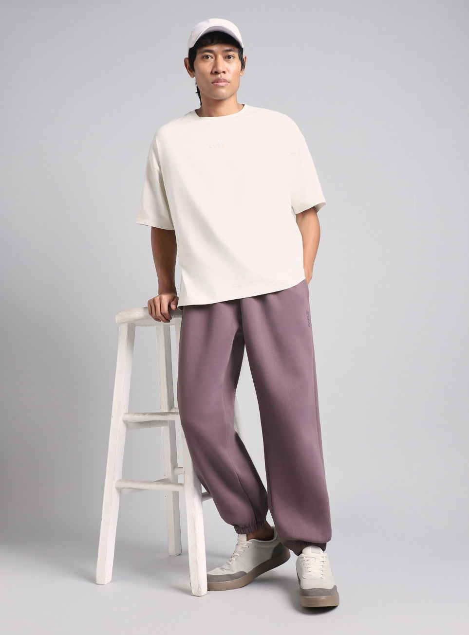 Men's Purple Luxe Fleece Comfort Relaxed Fit Joggers
