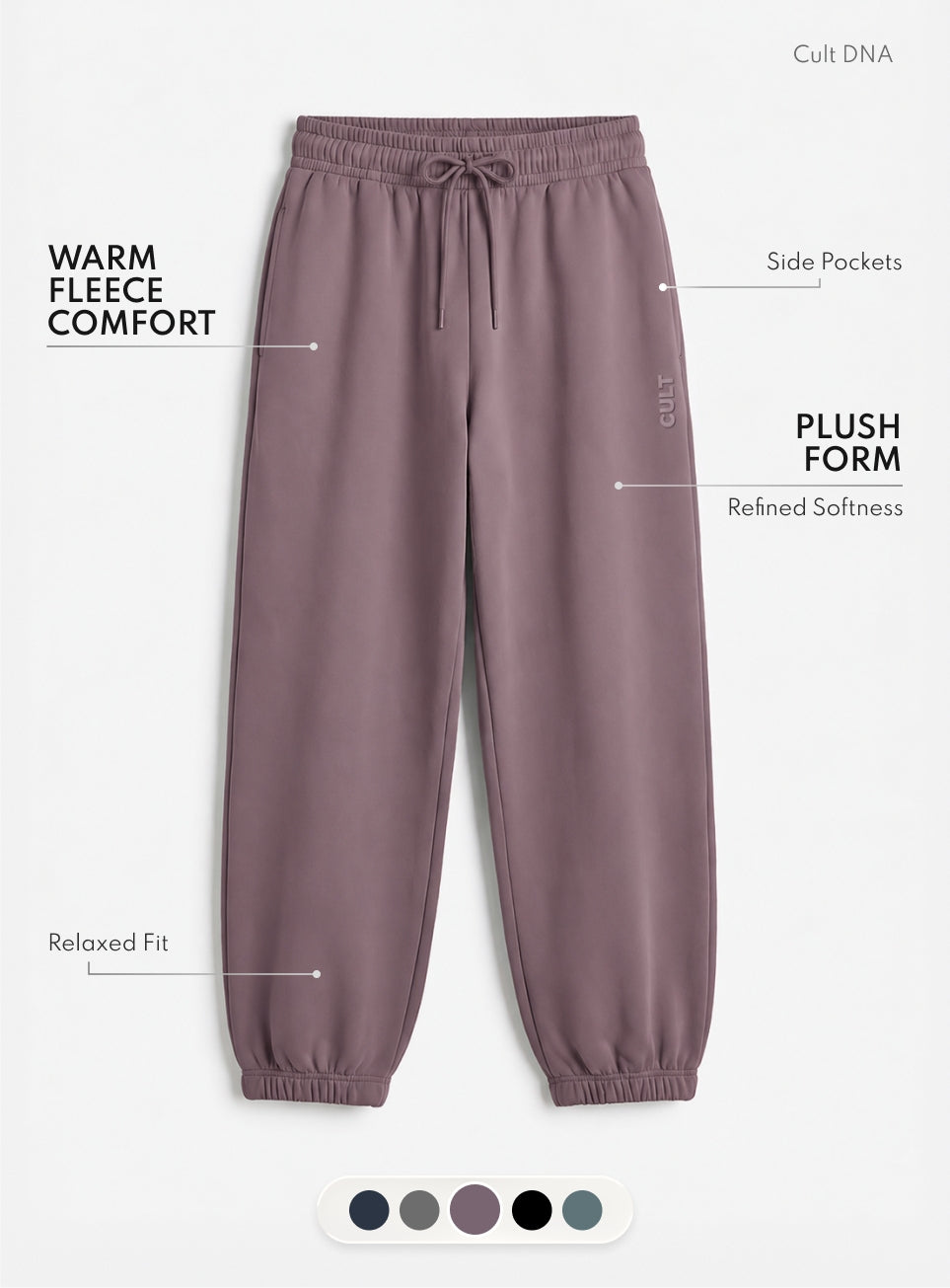 Men's Purple Luxe Fleece Comfort Relaxed Fit Joggers