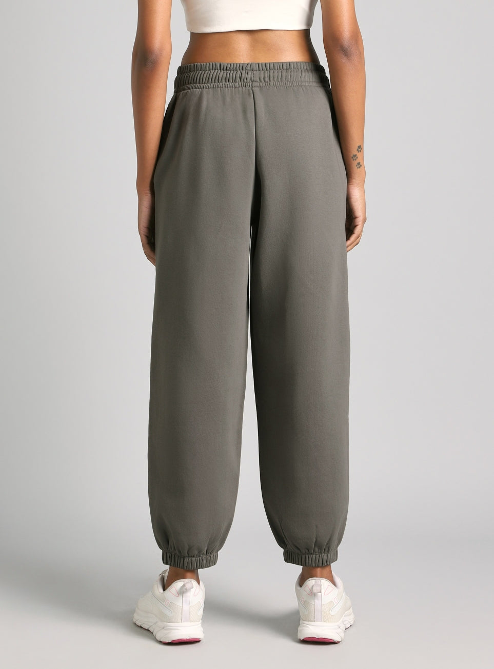 Women's Grey Luxe Fleece Relaxed Fit Joggers