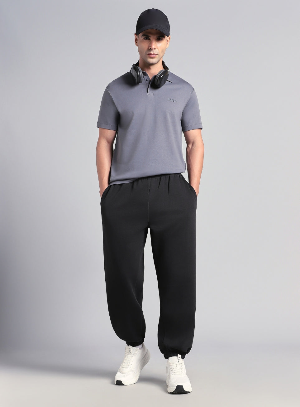 Men's Black Luxe Fleece Comfort Relaxed Fit Joggers