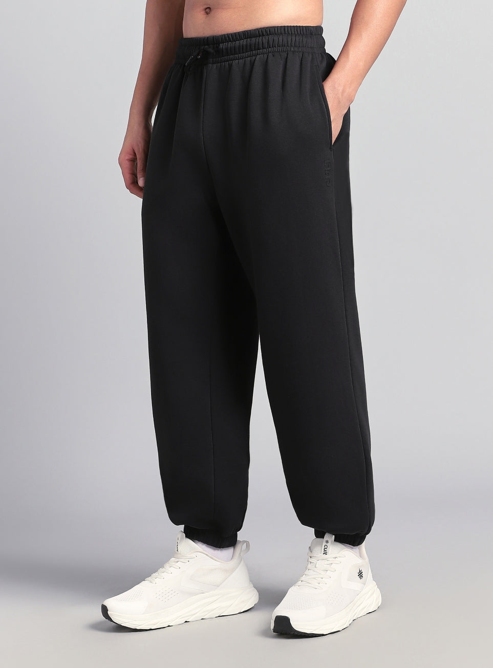 Men's Black Luxe Fleece Comfort Relaxed Fit Joggers