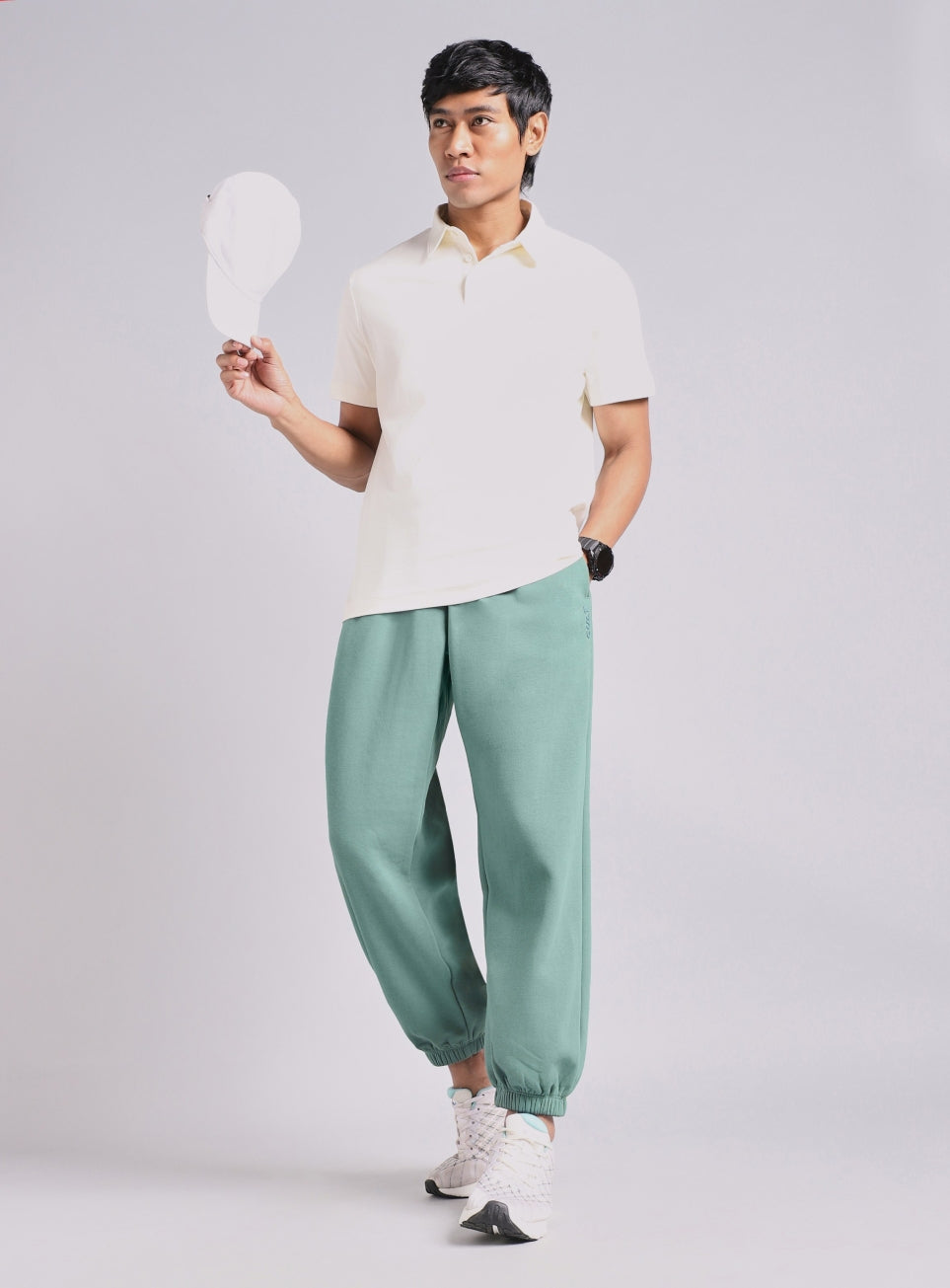 Men's Blue Luxe Fleece Comfort Relaxed Fit Joggers
