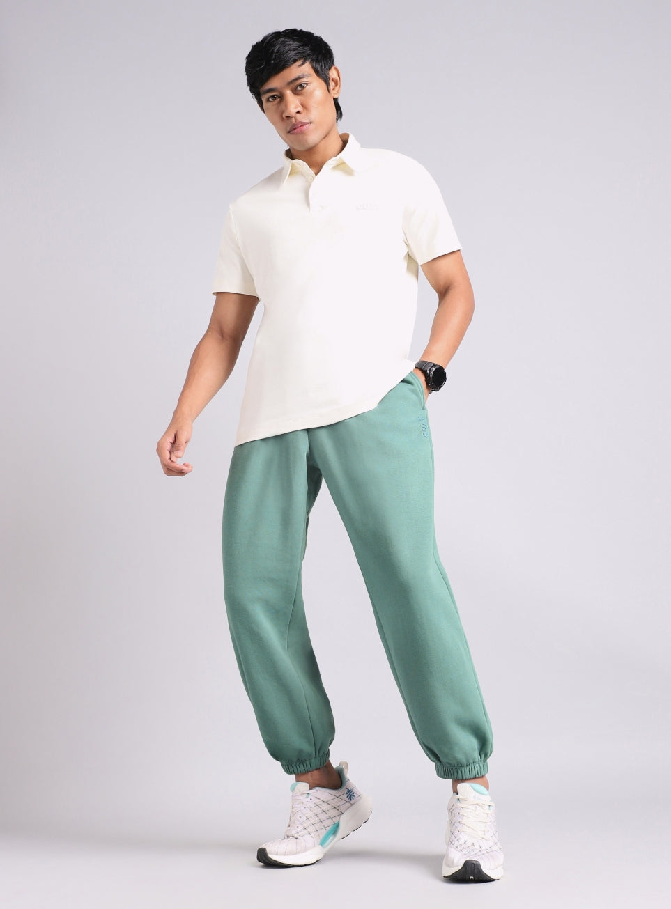 Men's Blue Luxe Fleece Comfort Relaxed Fit Joggers