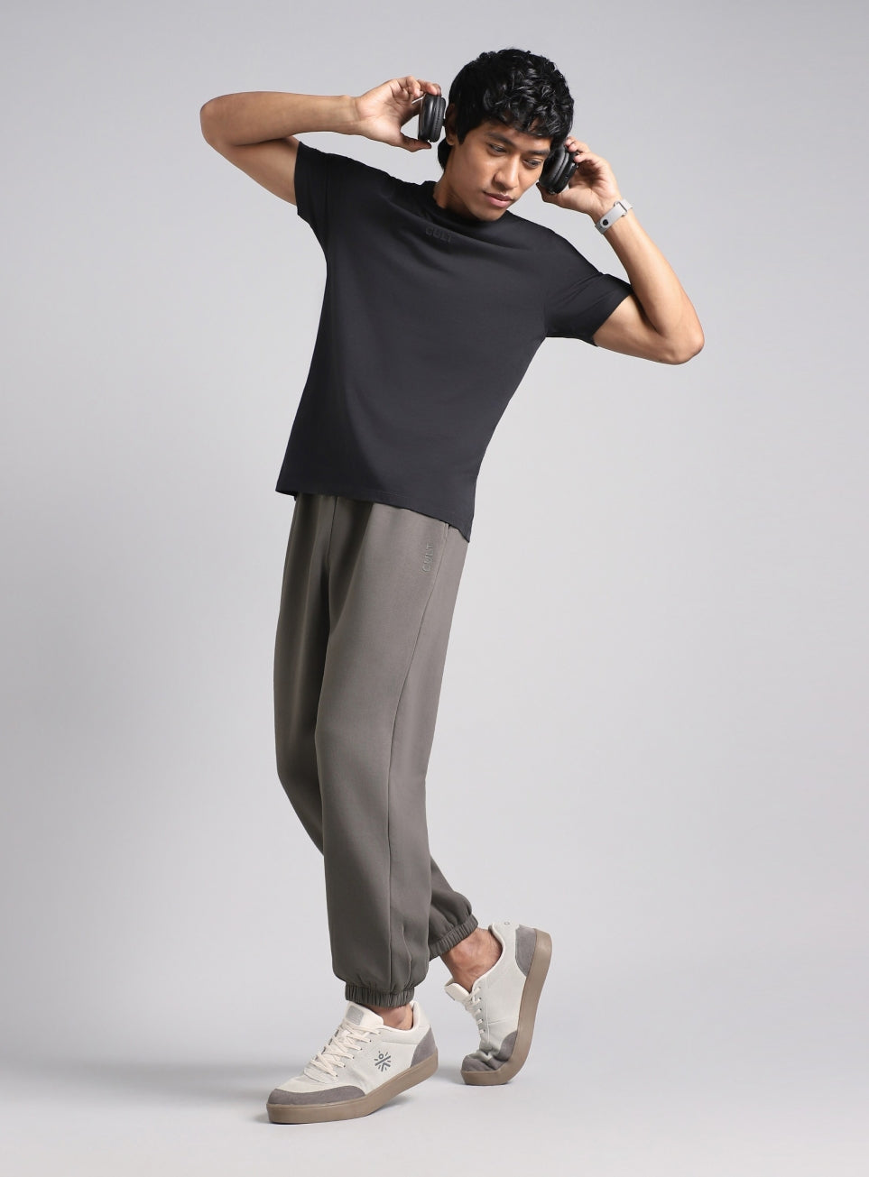 Men's Grey Luxe Fleece Comfort Relaxed Fit Joggers