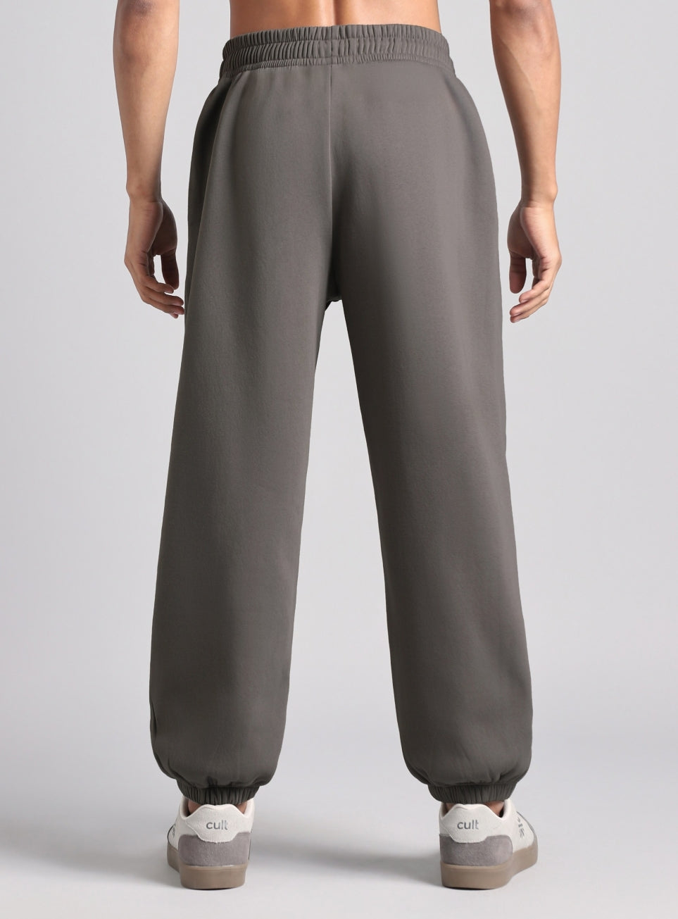 Men's Grey Luxe Fleece Comfort Relaxed Fit Joggers