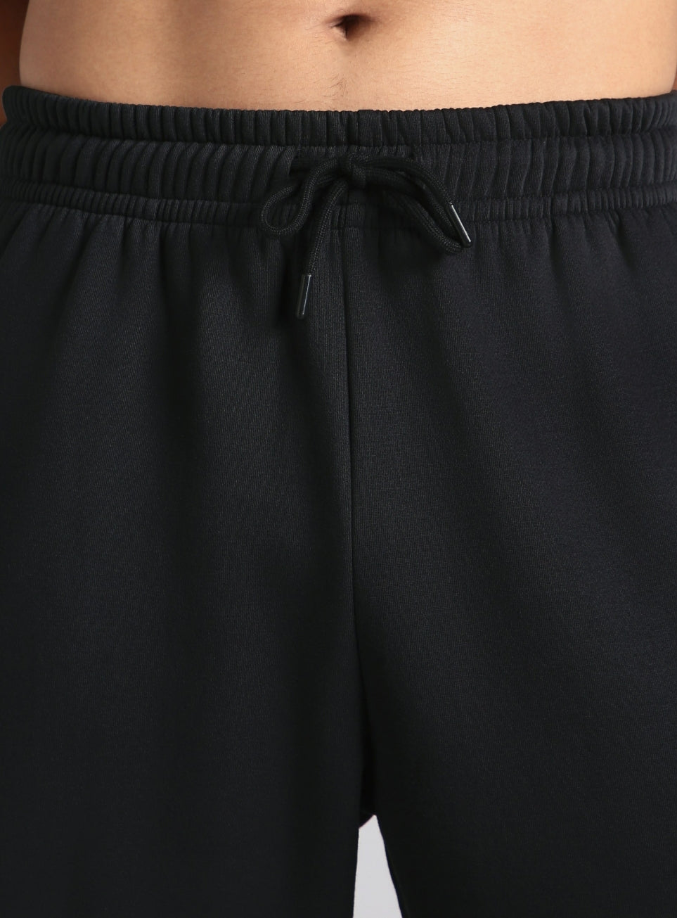 Men's Black Luxe Fleece Relaxed Fit Trackpants