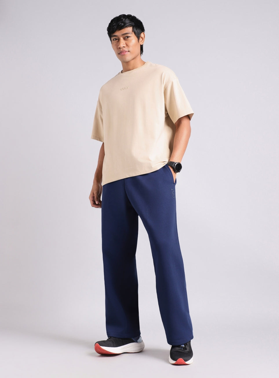 Men's Navy Luxe Fleece Relaxed Fit Trackpants