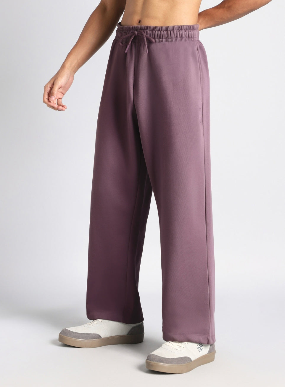 Men's Purple Luxe Fleece Relaxed Fit Trackpants
