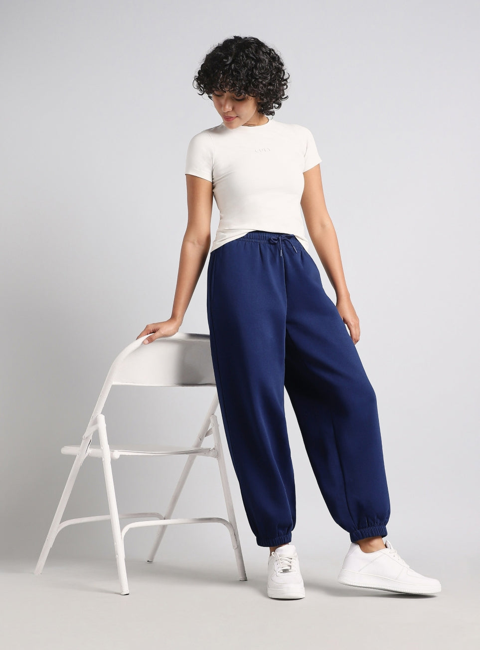 Women's Navy Luxe Fleece Relaxed Fit Joggers