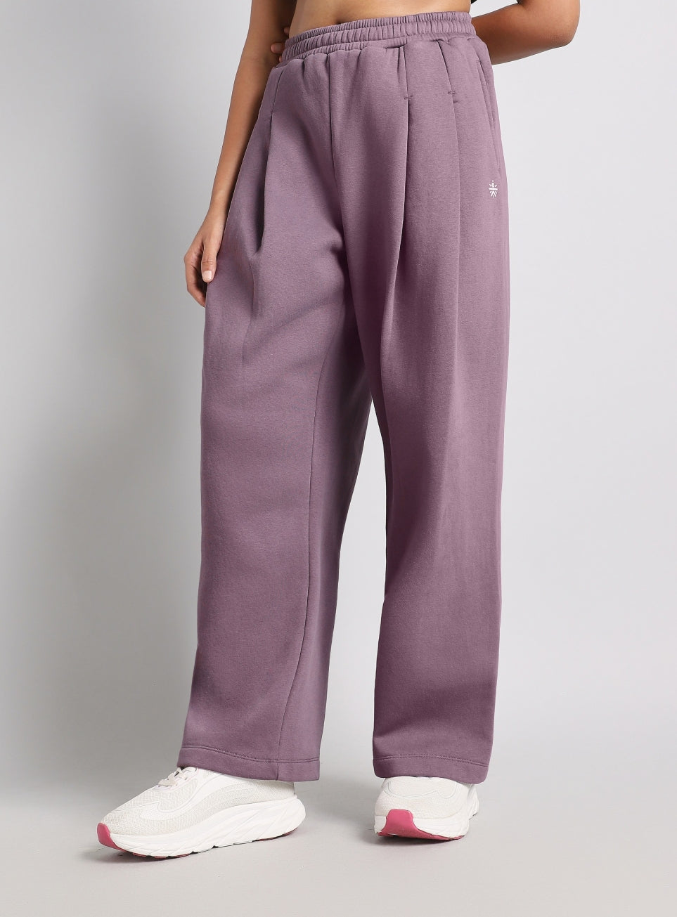 Women's Purple Motion Lab Pleated Relaxed Fit Trackpants