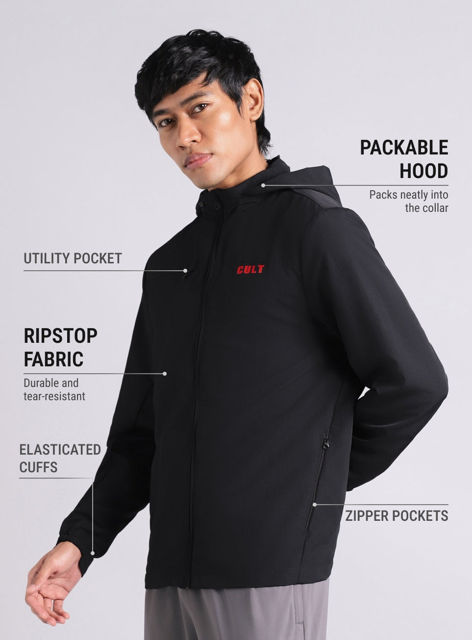 Men's Black Trail Blaze Outdoor Jacket