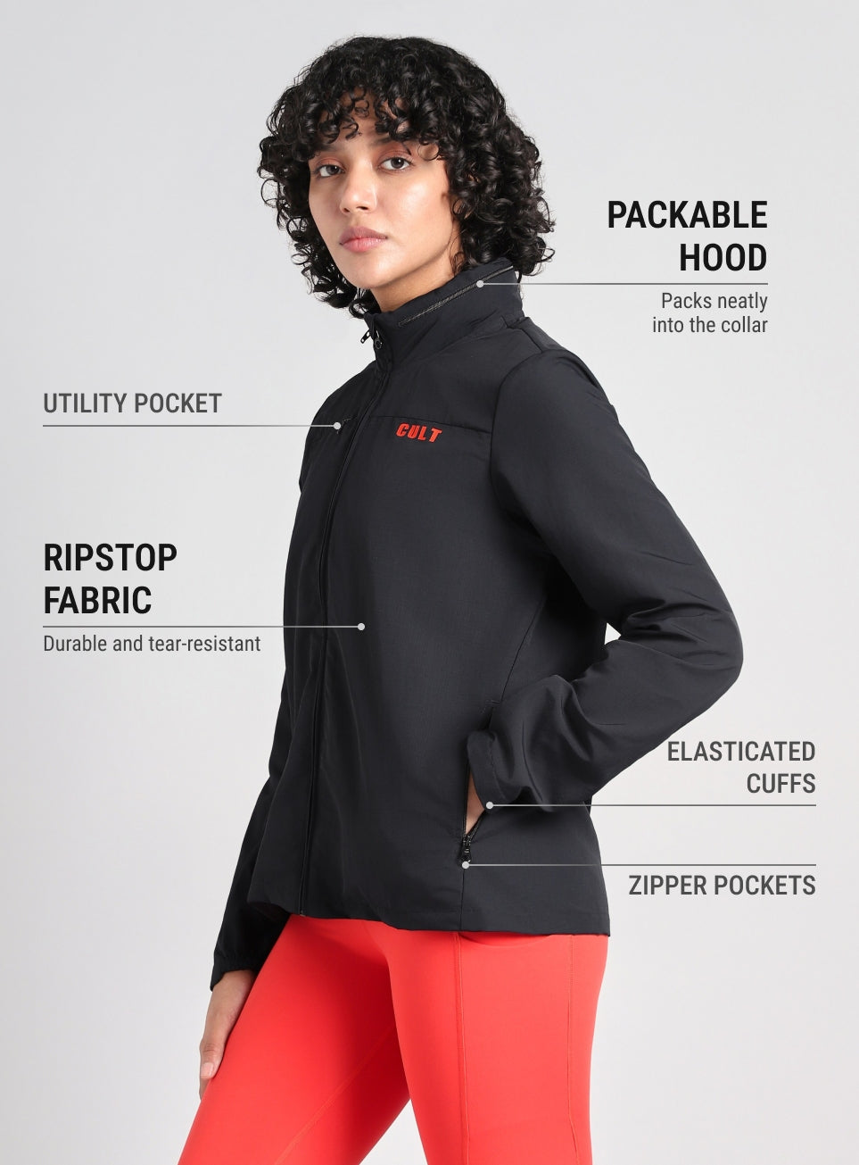 Women's Black Trail Blaze Outdoor Travel Jacket