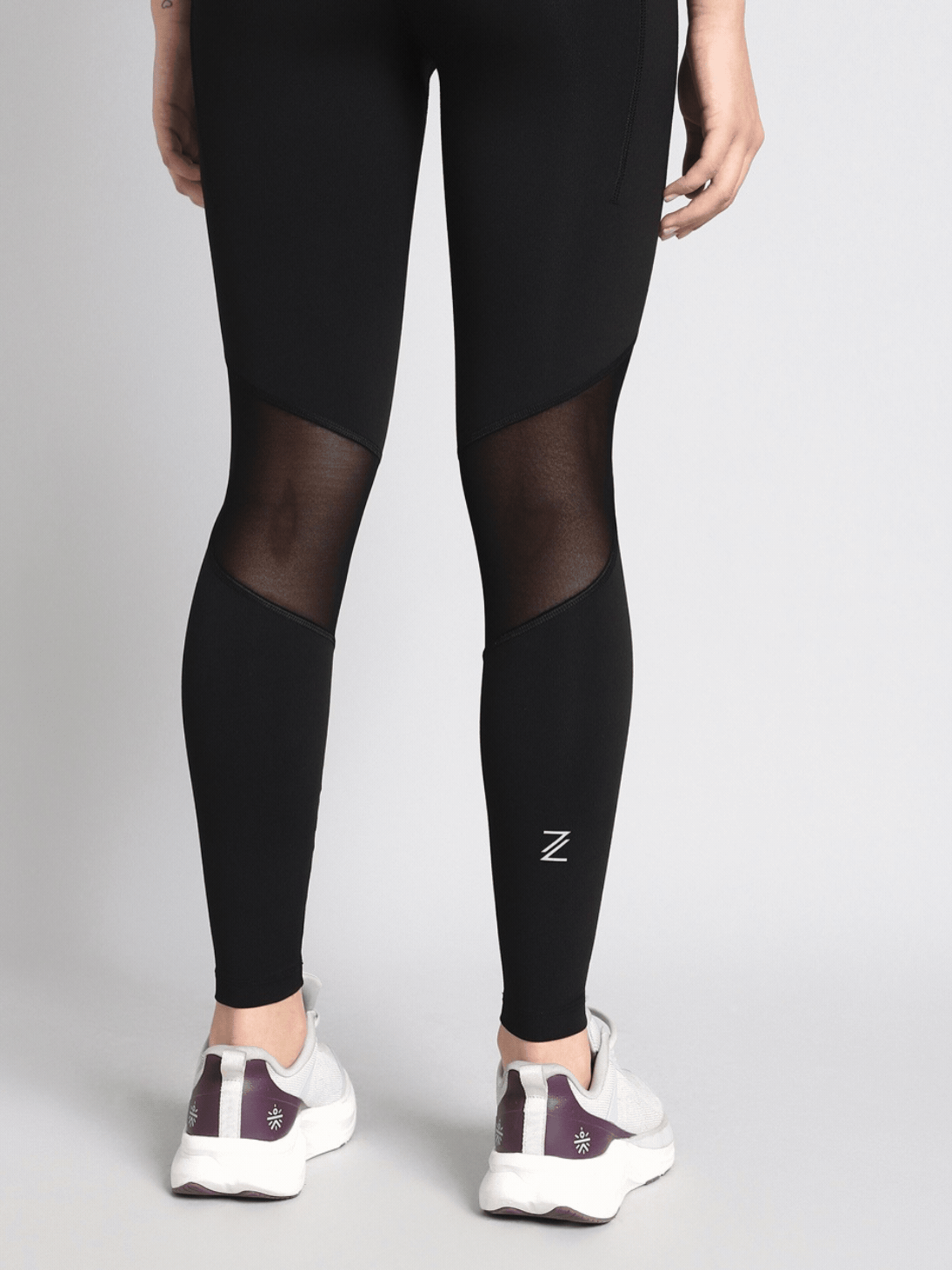 Women's Black Mesh Motion Pro Running Tights