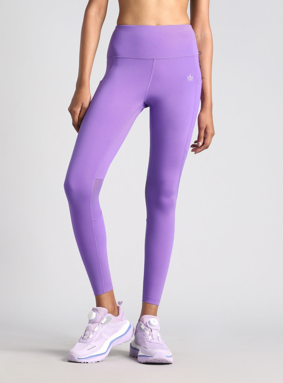 Women's Purple Mesh Motion Pro Running Tights