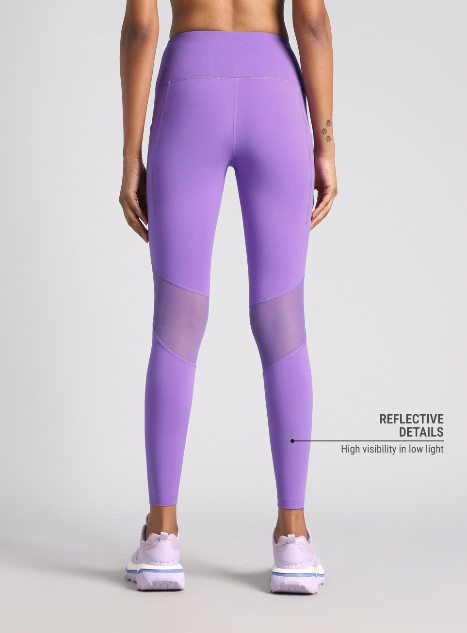 Women's Purple Mesh Motion Pro Running Tights