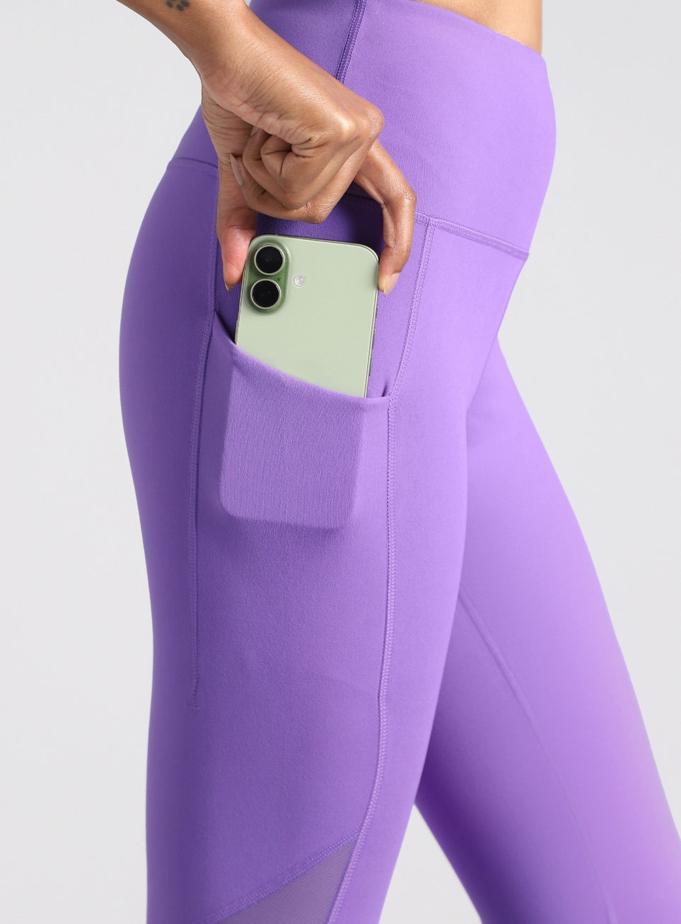 Women's Purple Mesh Motion Pro Running Tights