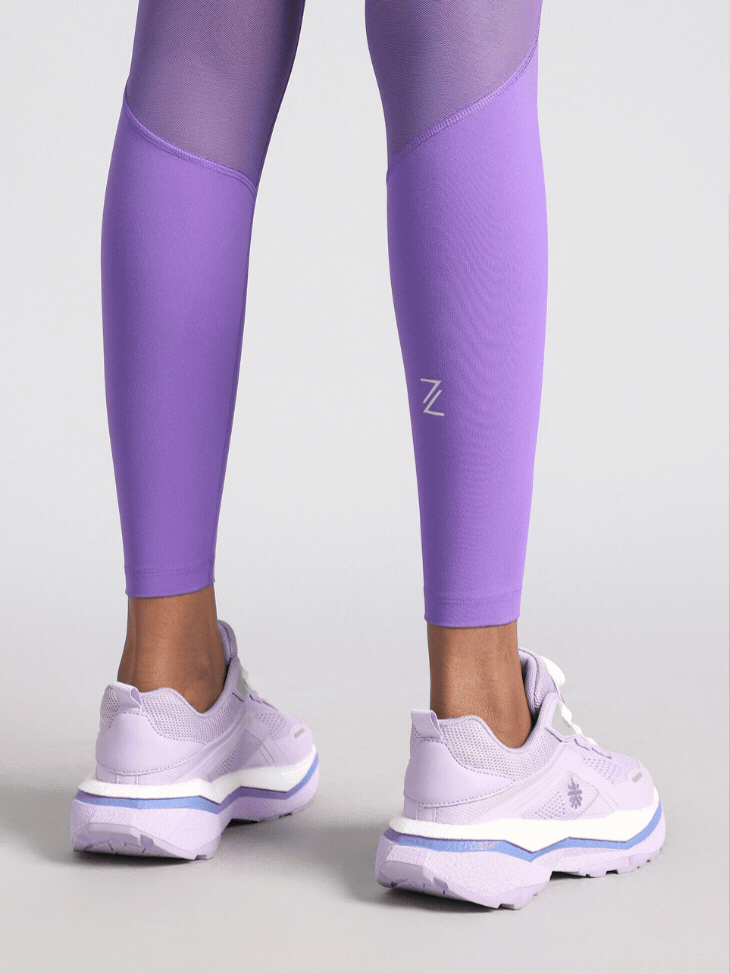 Women's Purple Mesh Motion Pro Running Tights
