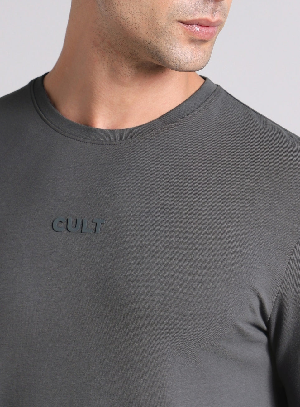 Men's Dark Grey Essential Regular Fit Full Sleeve T-shirt