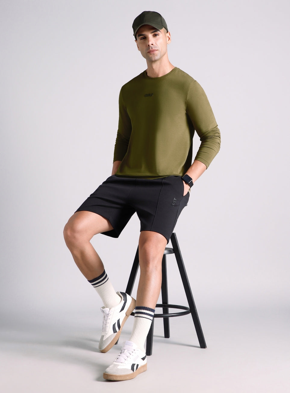 Men's Olive Essential Regular Fit Full Sleeve T-shirt