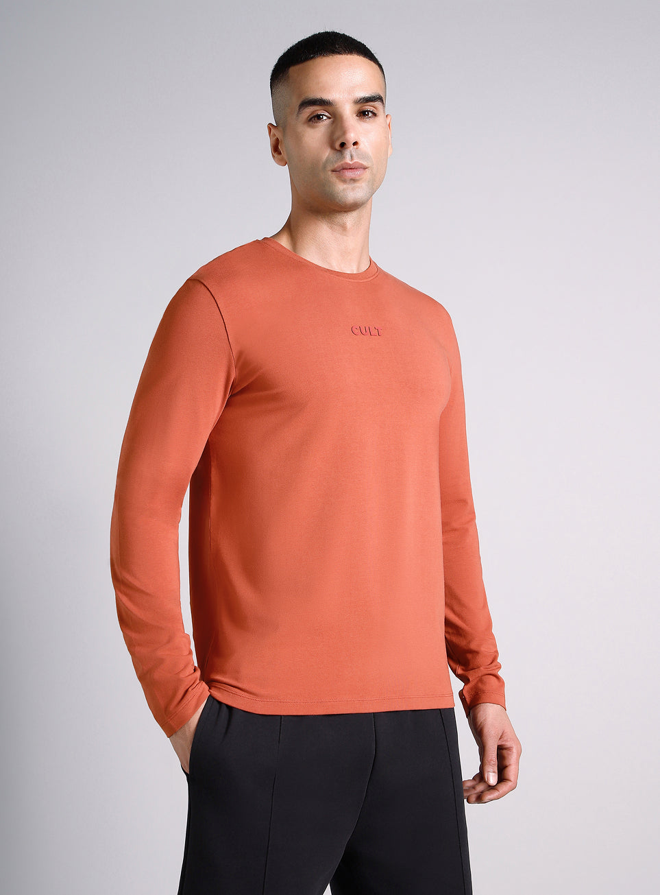 Men's Rust Essential Regular Fit Full Sleeve T-shirt
