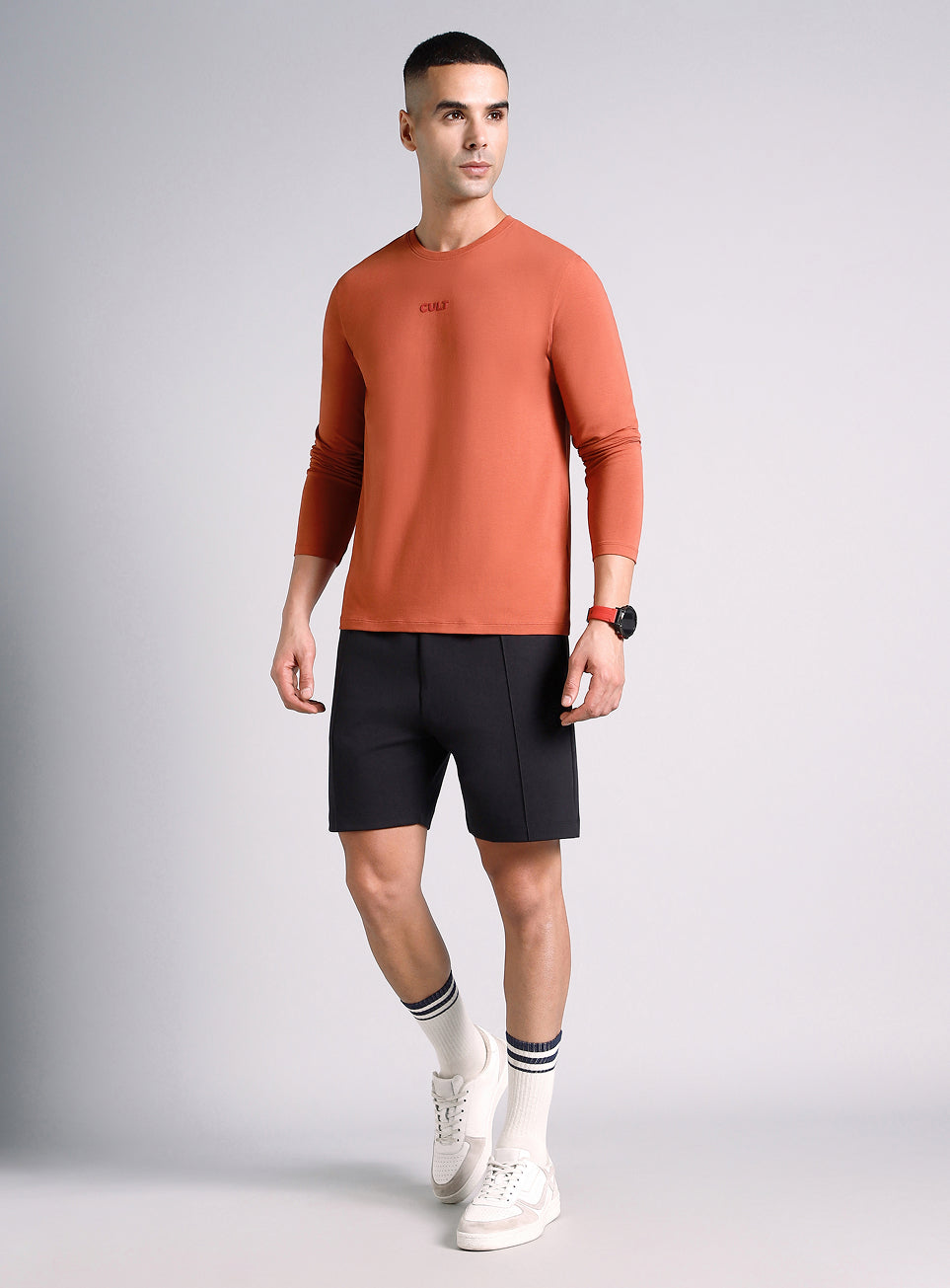 Men's Rust Essential Regular Fit Full Sleeve T-shirt